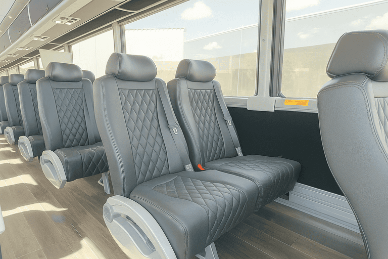 interior of Coach Bus Riverside charter bus